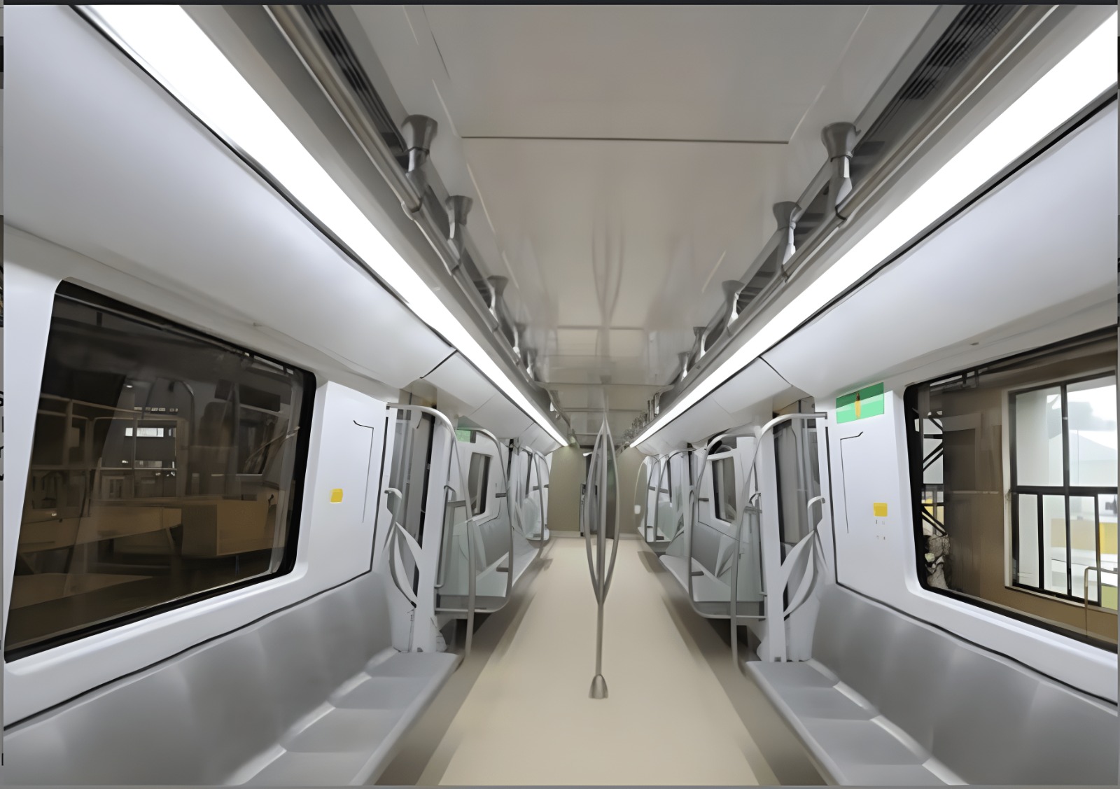Stainless steel plain seat frame assembly and Grab Handles to Pune Metro